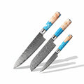 67 Layer Damascus Kitchen Knife Set Knives with Wooden Handle
