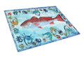 Fish Red Fish Glass Cutting Boards – Durable, Decorative Kitchen Art Large 8087LCB