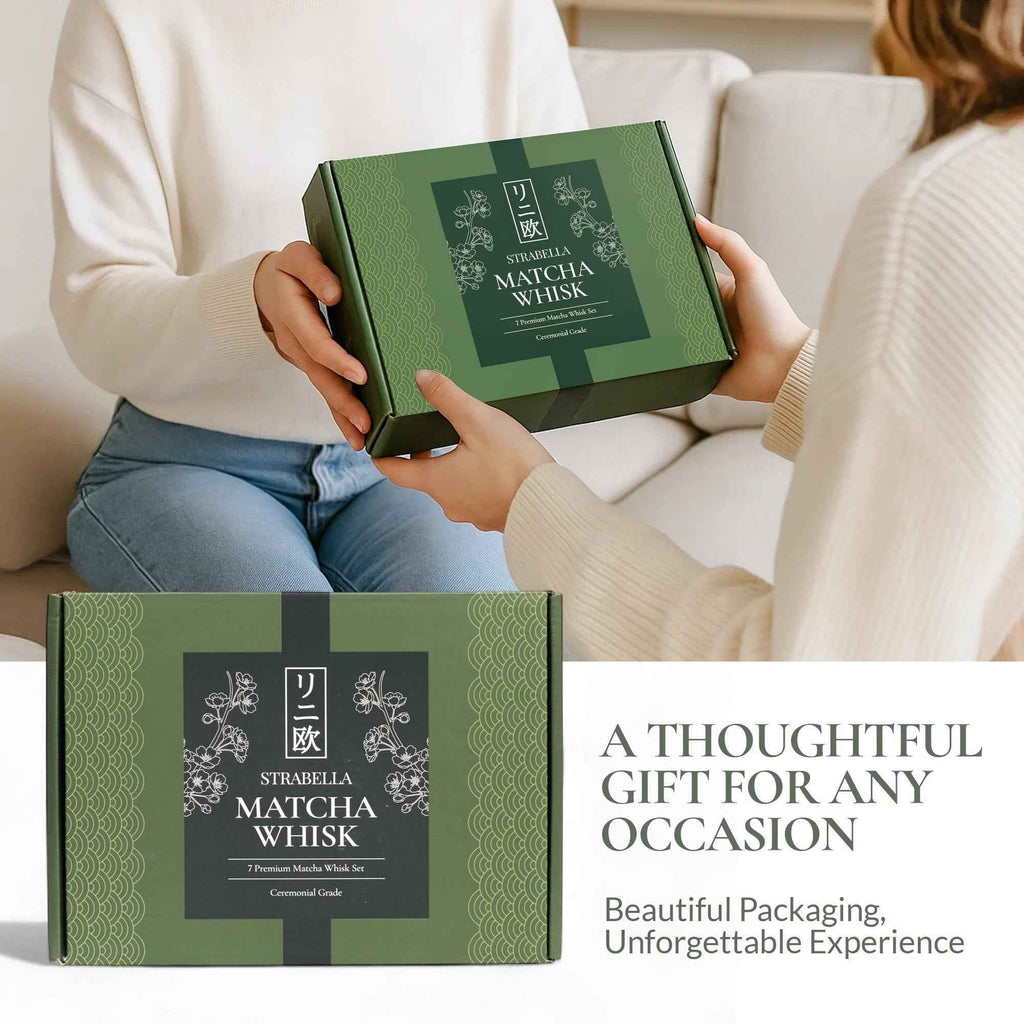 Strabella Matcha Whisk Set — Bamboo Whisk + Ceramic Bowl | Strabella