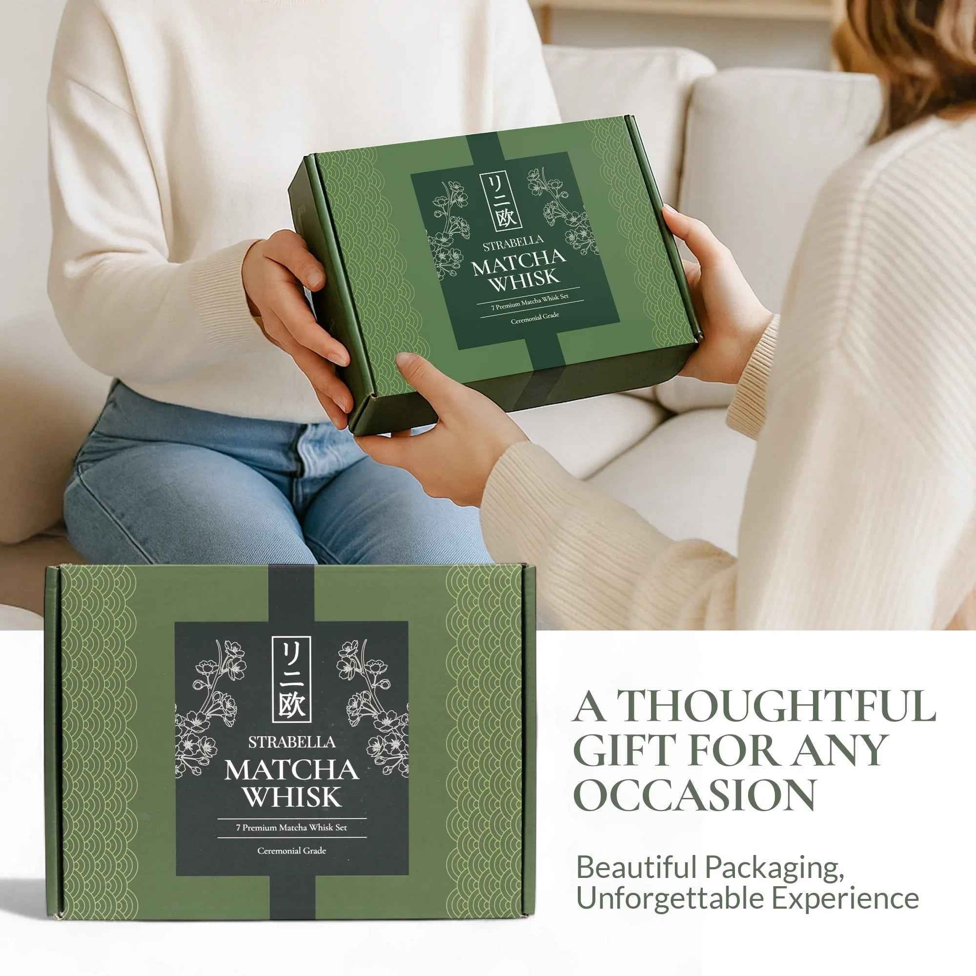 Strabella Matcha Whisk Set — Bamboo Whisk + Ceramic Bowl | Strabella
