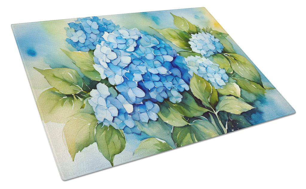 Hydrangeas in Watercolor Glass Cutting Boards – Durable, Decorative Kitchen Art Large DAC1580LCB
