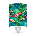 Koi Fish Ceramic Night Light Compact, UL-Certified, Ideal for Bedroom, Bathroom, Nursery, Hallway, Kitchen, 6x4x3, Multicolor
