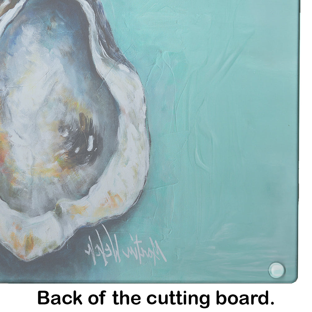 Aqua Pearl Oyster Glass Cutting Boards – Durable, Decorative Kitchen Art