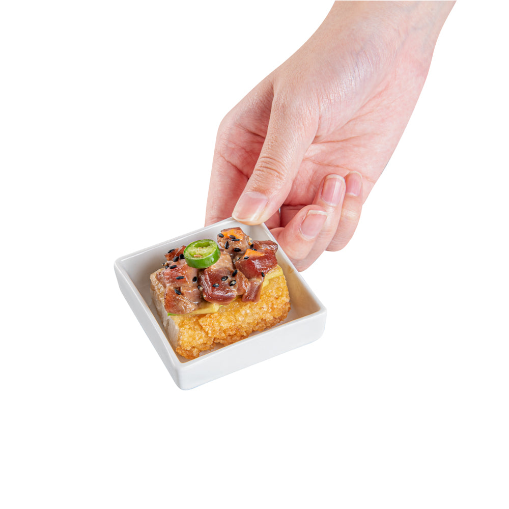 Chef 101 Square White Porcelain Mini Dish - 2 1/2" x 2 1/2" x 3/4" - 10 count box