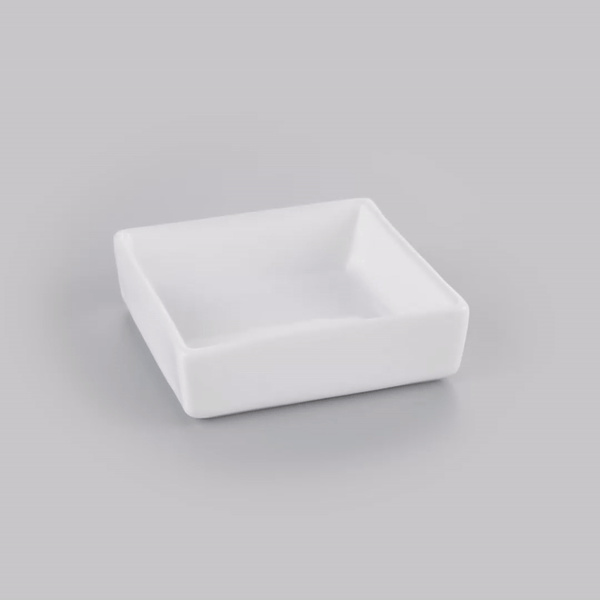 Chef 101 Square White Porcelain Mini Dish - 2 1/2" x 2 1/2" x 3/4" - 10 count box