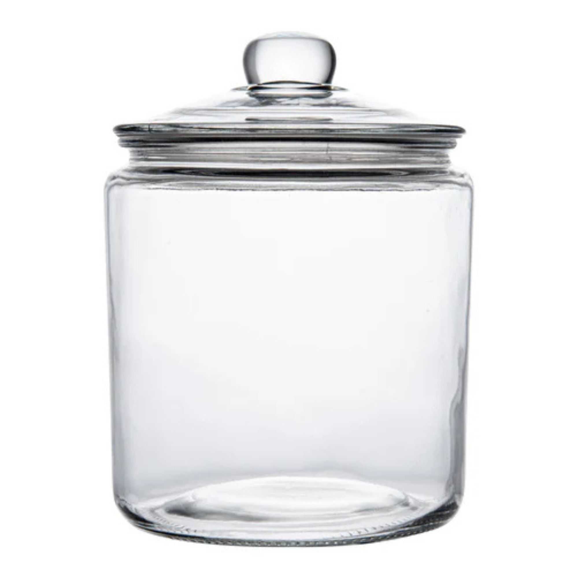 Vetri 1 gal Glass Storage Jar - with Glass Lid - 7" x 7" x 9 3/4" - 1 count box