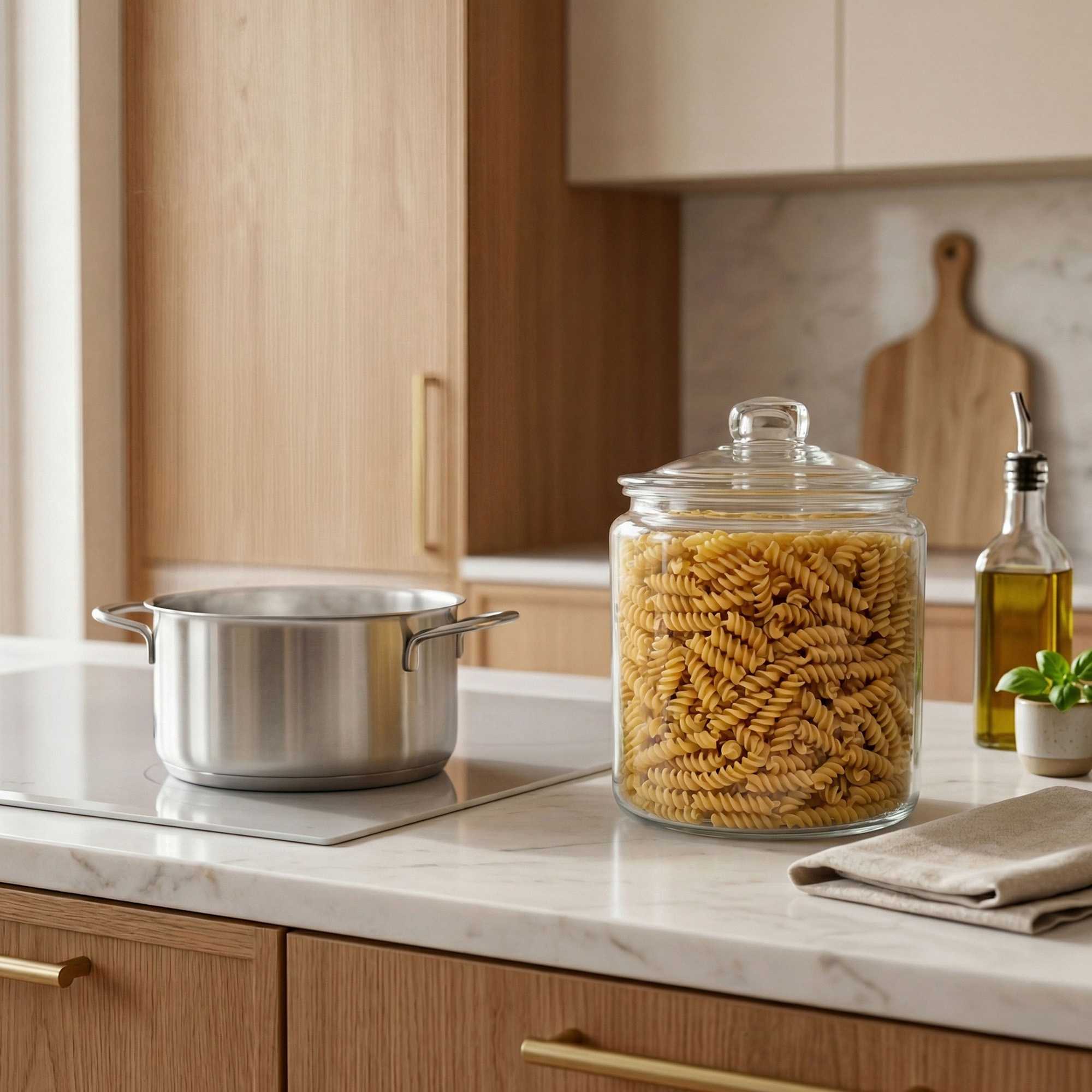 Vetri 1 gal Glass Storage Jar - with Glass Lid - 7" x 7" x 9 3/4" - 1 count box