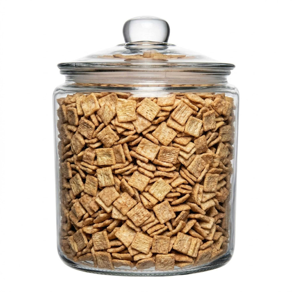 Vetri 1 gal Glass Storage Jar - with Glass Lid - 7" x 7" x 9 3/4" - 1 count box