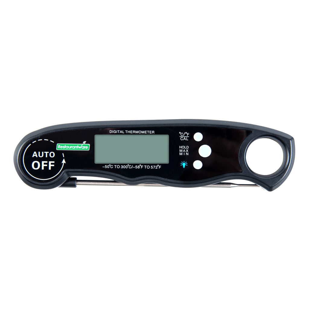 Kitchen tek Black Compact Digital Folding Probe Thermometer - Waterproof - 4 1/2" - 1 count box