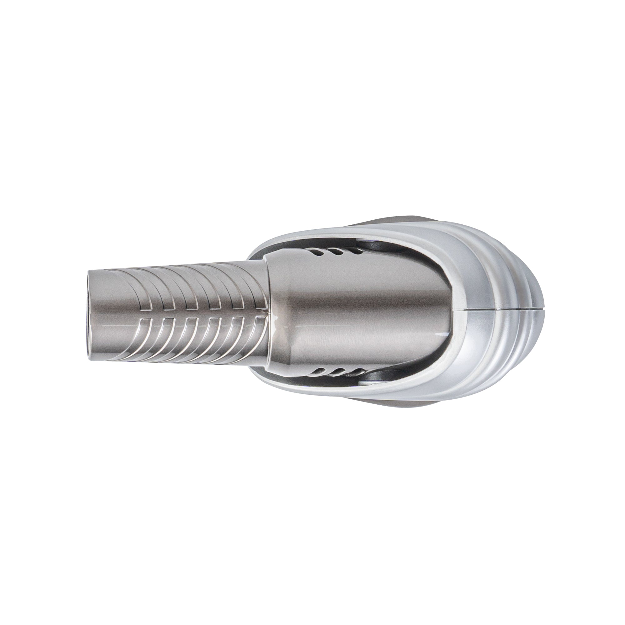 RW Pyro Silver Butane Kitchen Torch - Adjustable Dial, Rotating Angle - 4 1/4'' x 2 3/4'' x 6'' - 1 count box