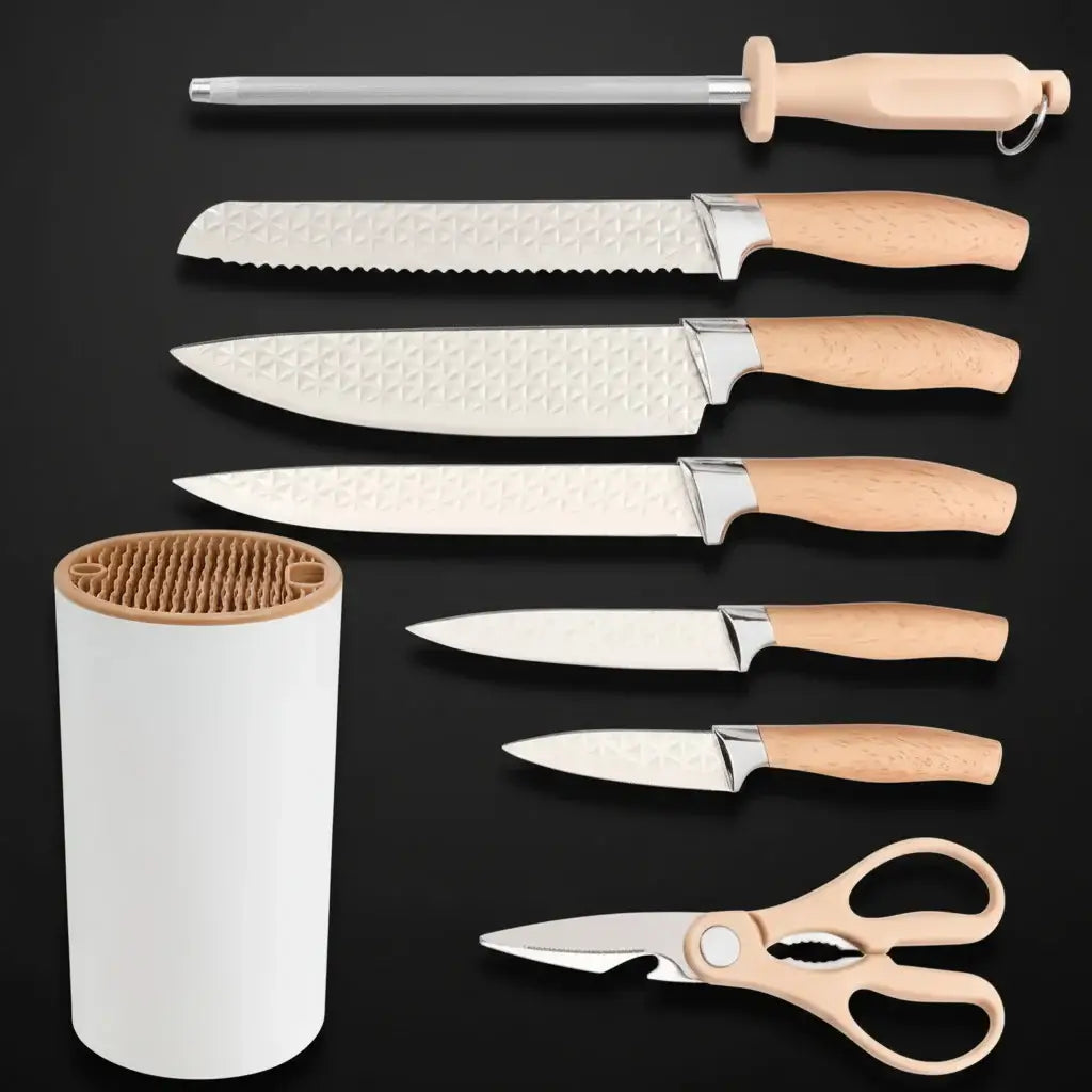 Stainless Steel Kitchen Knife Set with Holder 7-Piece