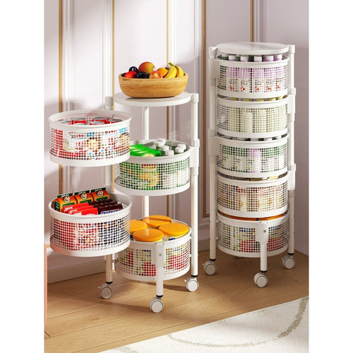 360 Degree Rotating Kitchen Multifunctional Round Vegetable Shelf