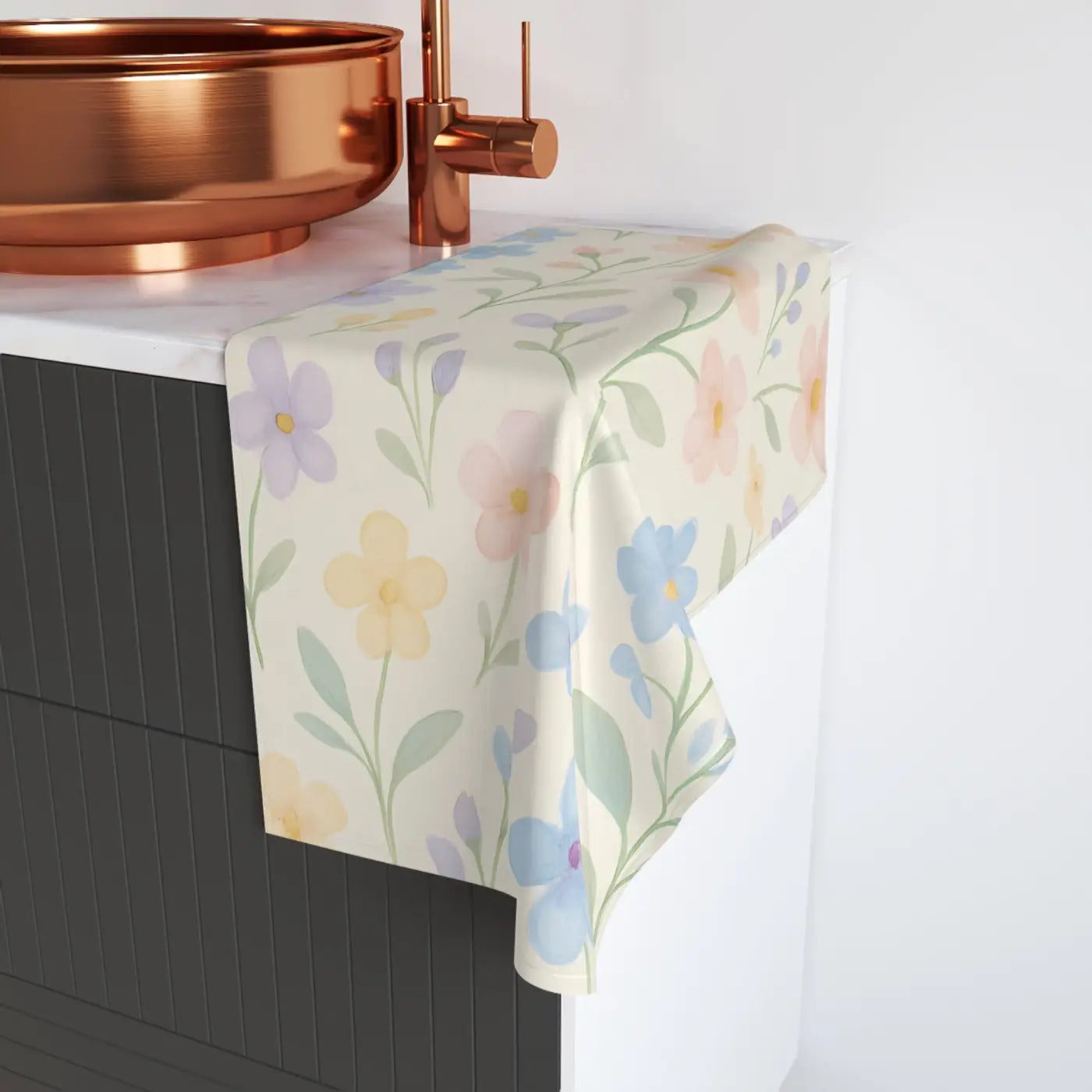 Premium Floral Hand Towel - Pastel Kitchen Charm - Dipaliz
