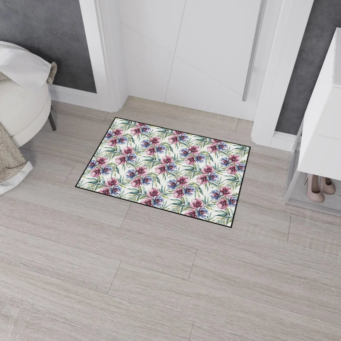 Floral Heavy Duty Floor Mat - Slip Resistant Kitchen - Dipaliz