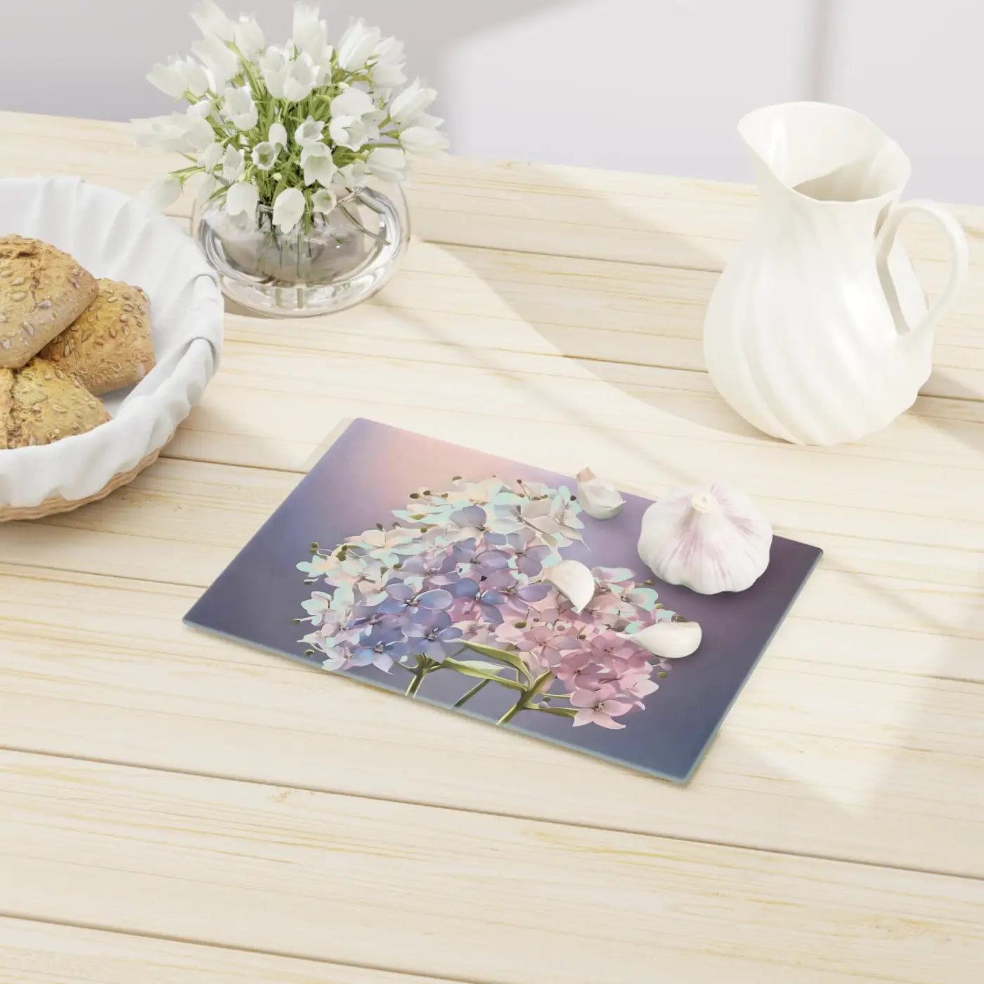 Floral Purple Cutting Board - Flowers Pink Kitchen - Dipaliz