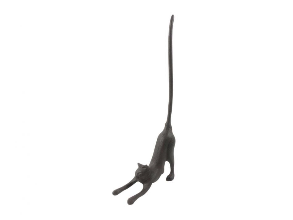 Cast Iron Yoga Cat Kitchen Paper Towel Holder 19""