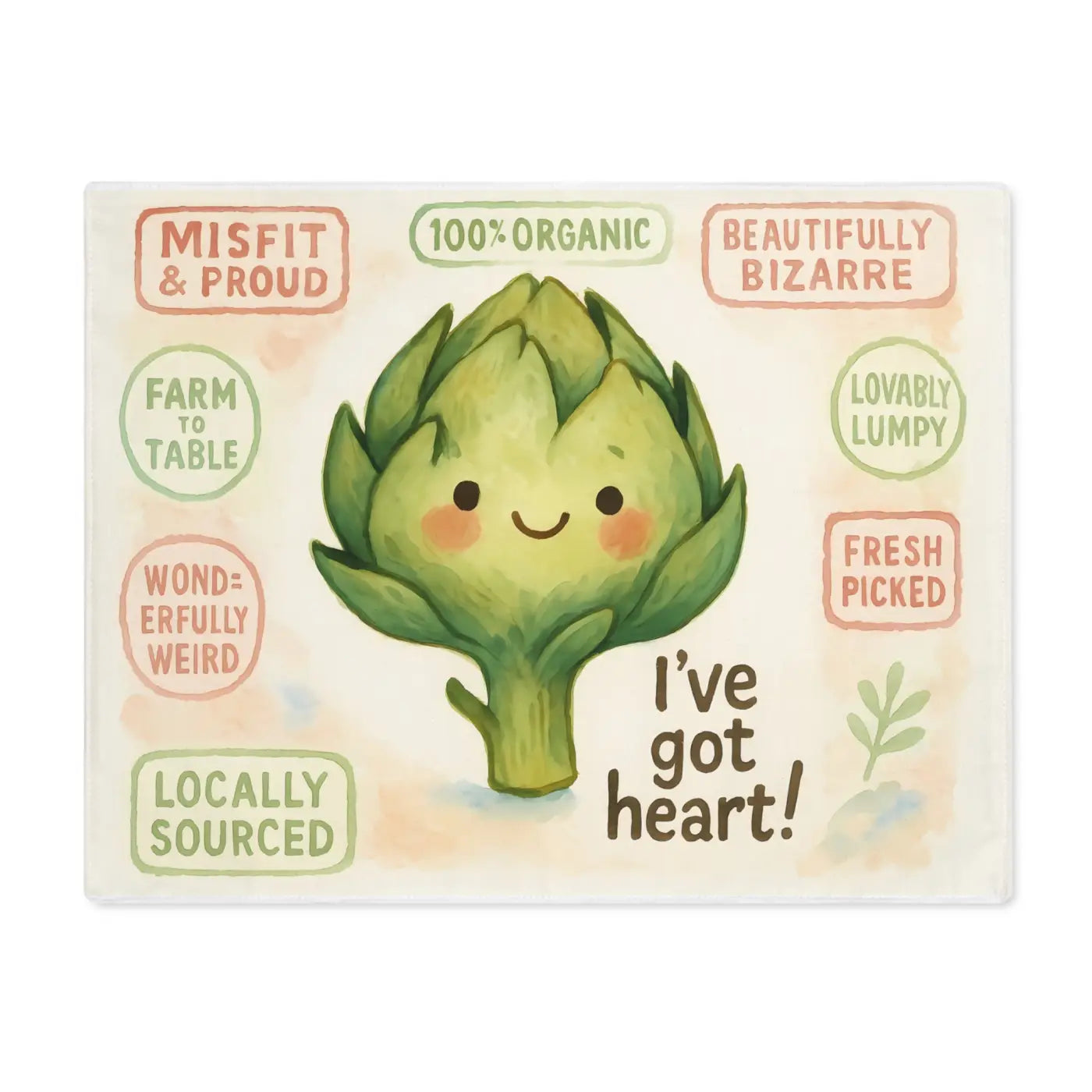 Whimsical Artichoke Placemat - Cotton Cute Kitchen Decor - Dipaliz